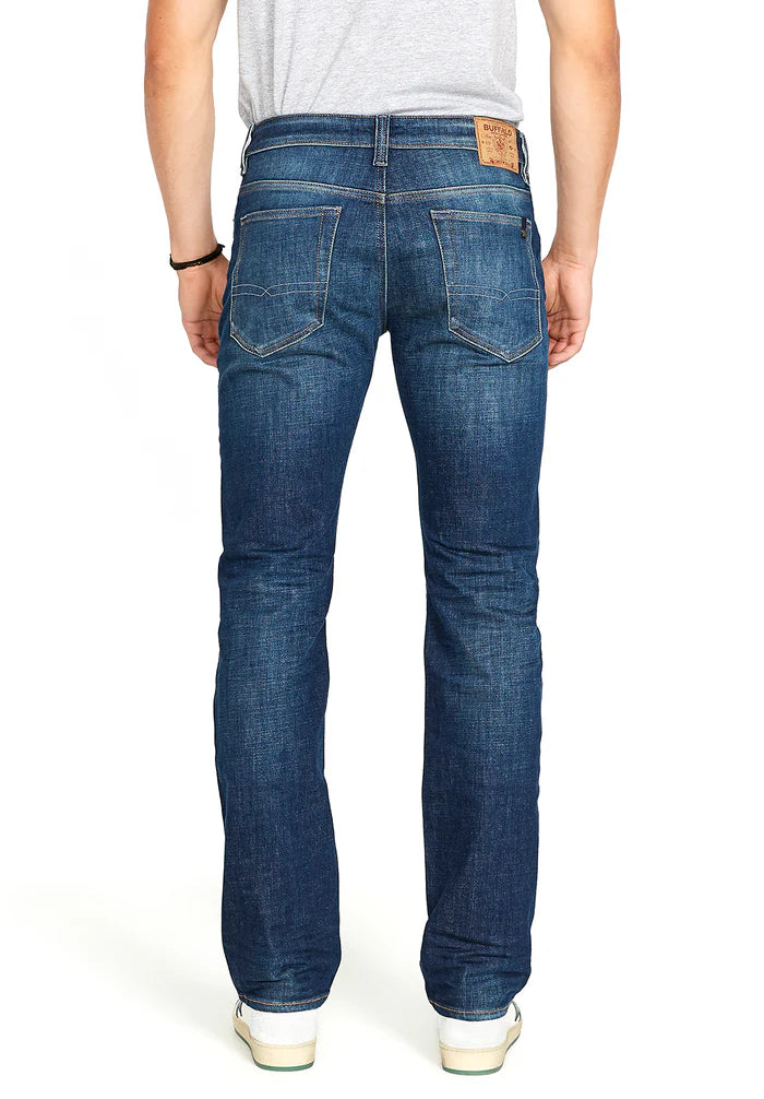 Relaxed Straight Driven Men's Jeans in Dark Blue Sanded